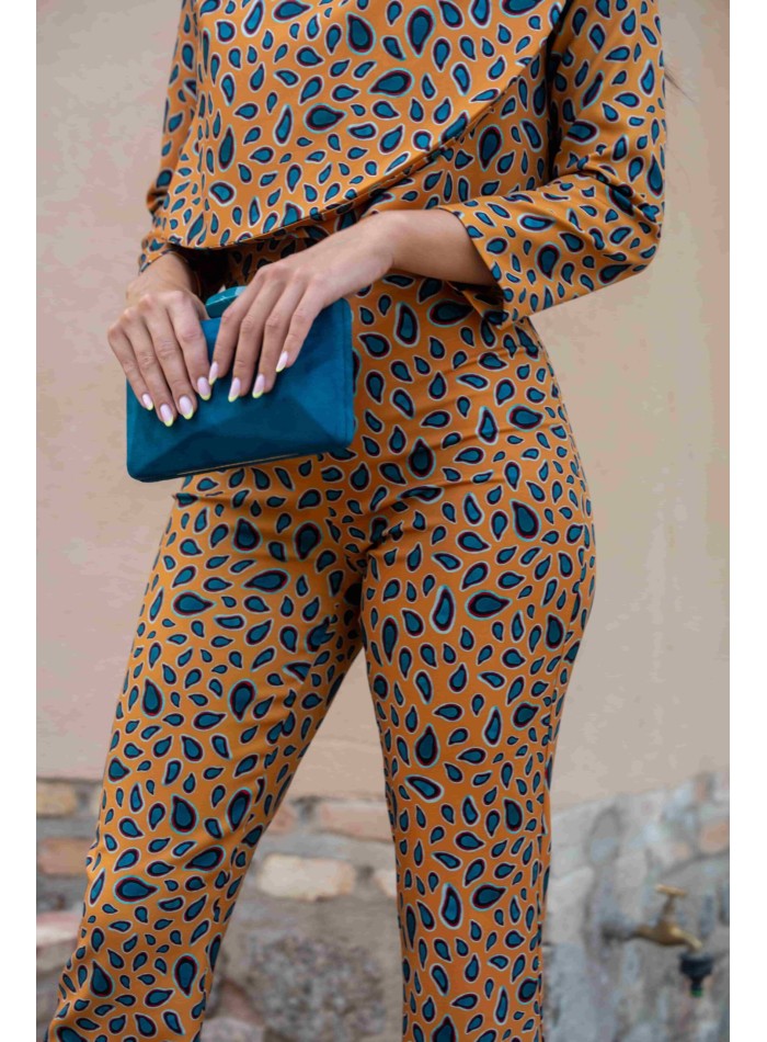 Ensemble crop top et pantalon imprimé