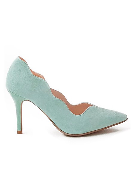Suede party shoes with side design
