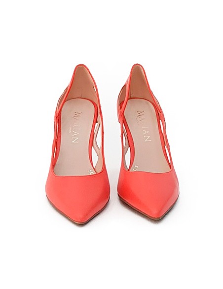 Chaussures de soirée en corail avec ouvertures latérales