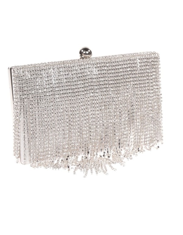 Fringed rhinestone party bag gold 2