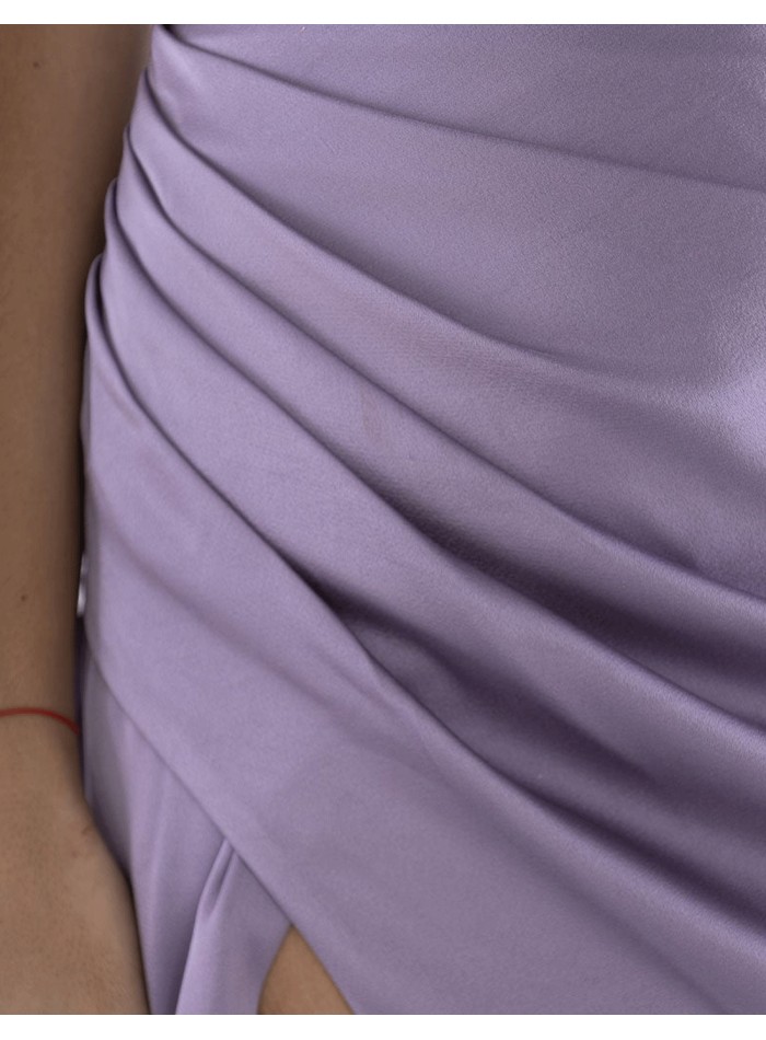 robe de soirée en satin sans bretelles avec...